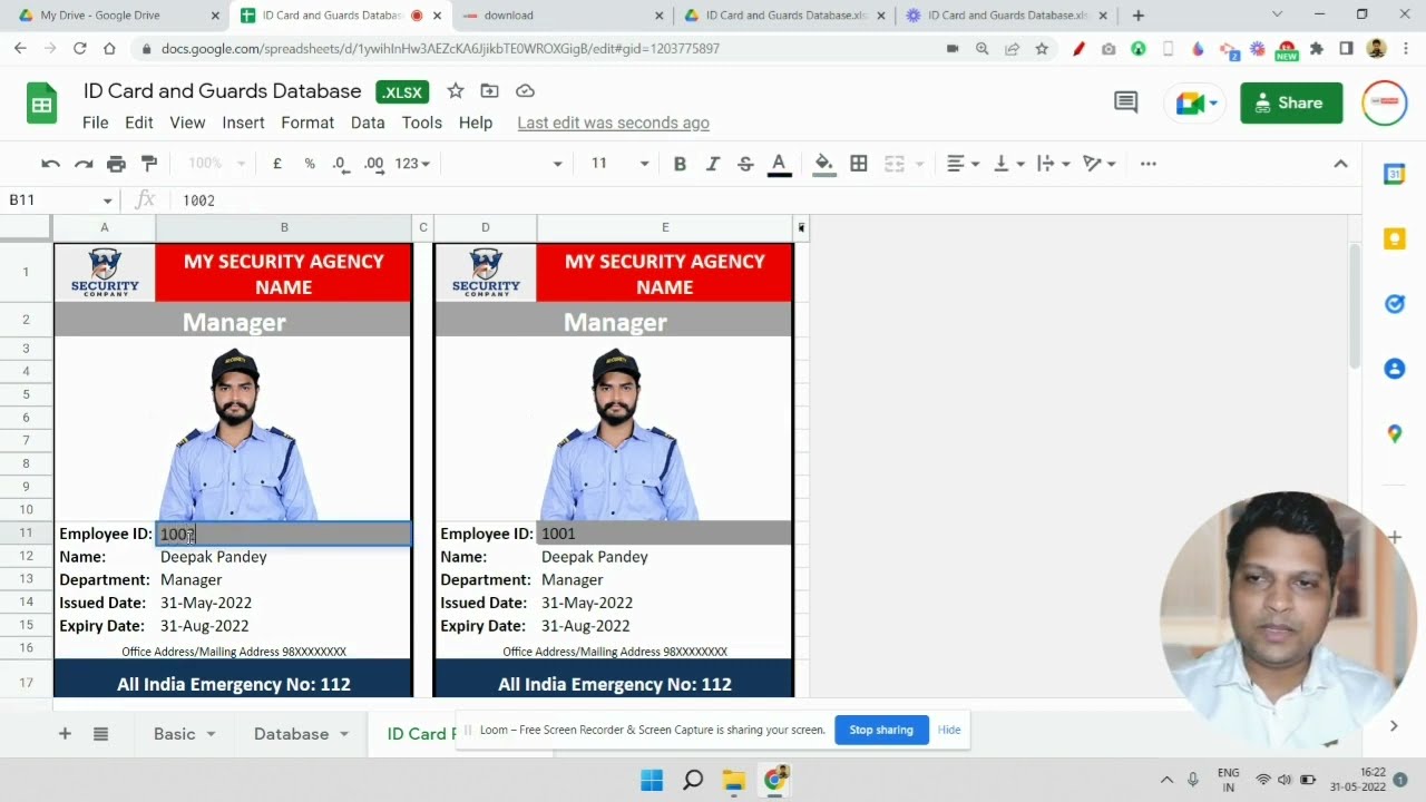 Security Guard Id Card Format